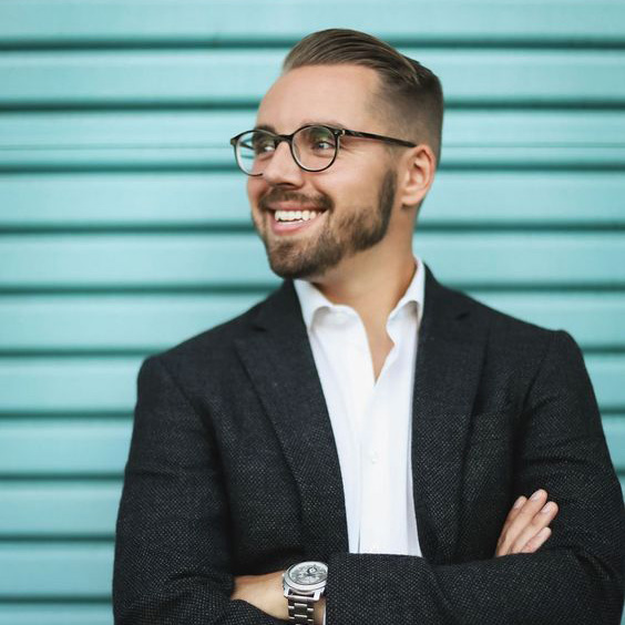 a man wearing glasses